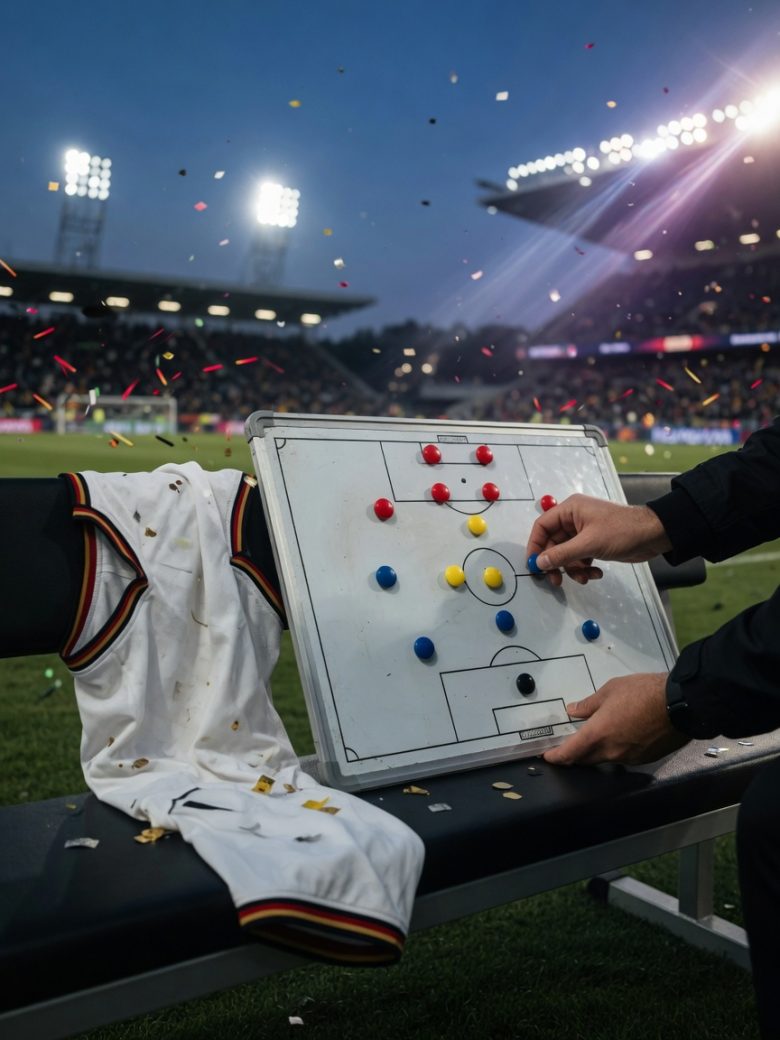 Deutschland WM 2026: Chancen, Kaderstruktur und Taktik, symbolisches Stadionfoto mit Taktiktafel