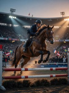 FEI World Championships Aachen 2026 emotion: horse and rider clear final jump.